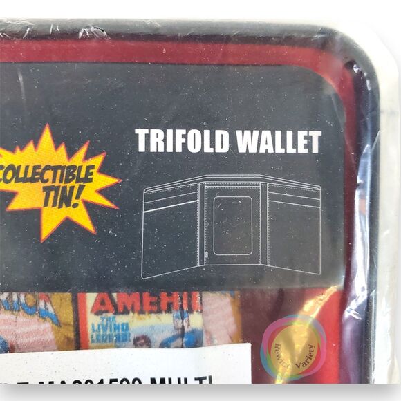 RGA Leatherworks Captain America LEATHER Wallet & Collectible Tin Set NEW Sealed - Picture 5 of 9